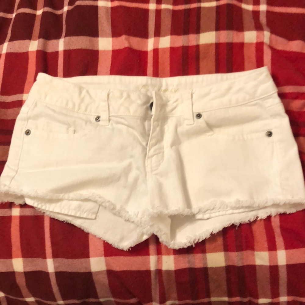 Victoria’s Secret white cut off denim shorts